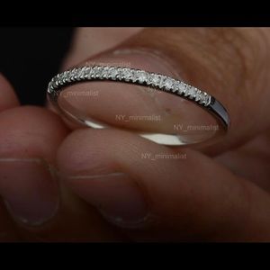 Solid 14K Gold Diamond Wedding Band